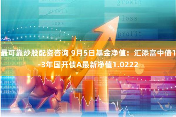 最可靠炒股配资咨询 9月5日基金净值：汇添富中债1-3年国开债A最新净值1.0222