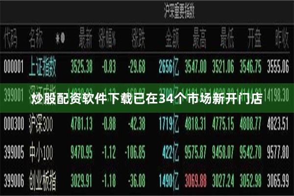 炒股配资软件下载已在34个市场新开门店